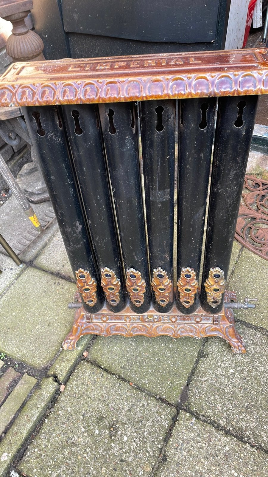 Vintage kachel l’ imperial, Ophalen, Gebruikt, Hout, Gaskachel
