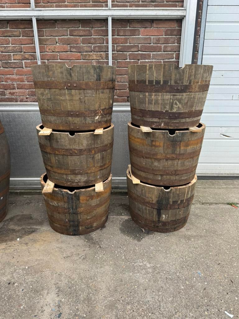 Regenton/ Whiskyvat / Plantenbak / Statafel 200 Liter, Tuin en Terras, Regentonnen, 150 liter of meer, Ophalen, Gebruikt, Hout