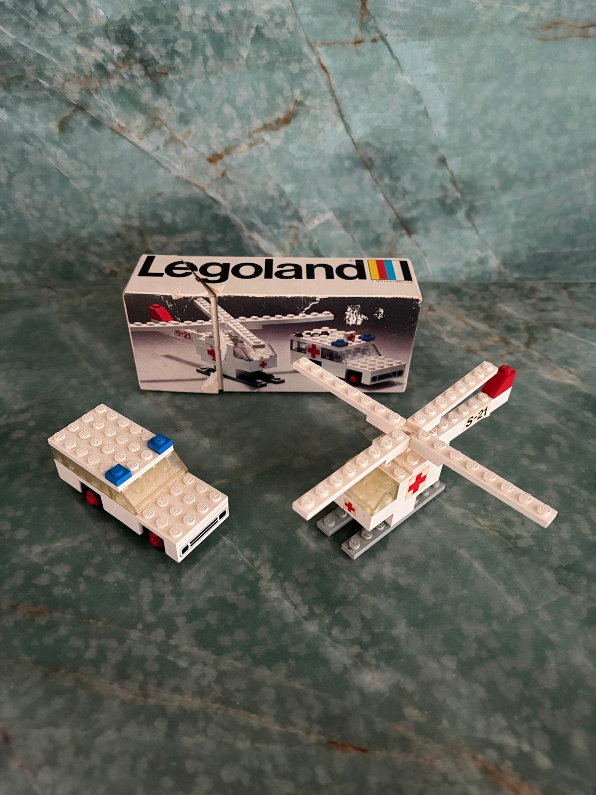 Vintage Lego set 653 - Ambulance en Helikopter (Legoland), Gebruikt, Lego, Ophalen of Verzenden, LEGOLAND