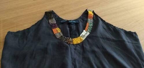 Donker blauwe moderne jurk merk "April, May" Maat XS, April, May, Blauw, Ophalen of Verzenden, Zo goed als nieuw