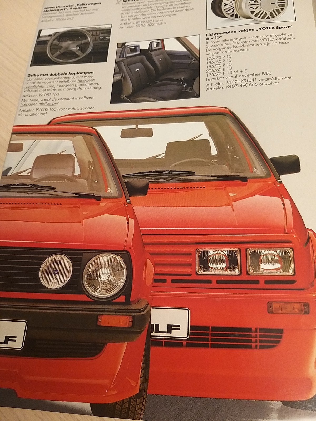 jaren80 Votex accessoire folder Nederlands Volkswagen Golf 2, Ophalen of Verzenden, Zo goed als nieuw, Volkswagen