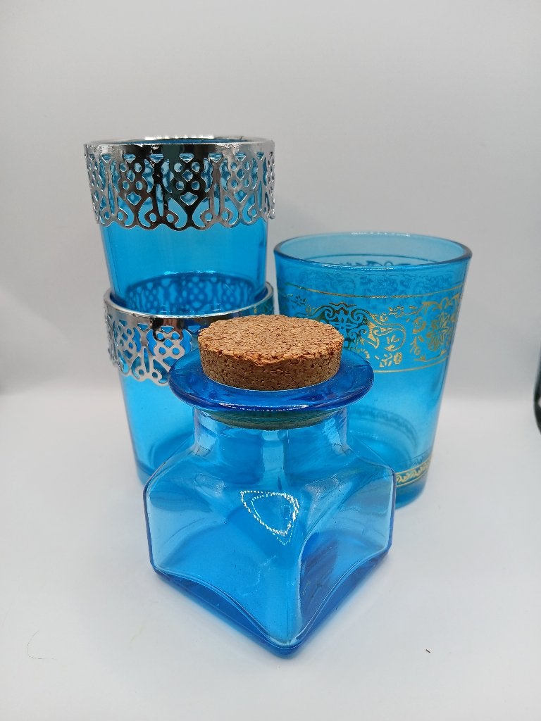 lot blauw glas, Huis en Inrichting, Woonaccessoires | Overige, Blauw, Verzenden, Overige stijlen, Zo goed als nieuw