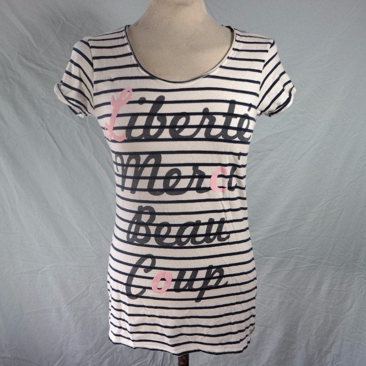 Mooi gestreept tshirt. Mt XS, Merk Bien Bleu, Kleding | Dames, ., Wit, Ophalen of Verzenden, Zo goed als nieuw