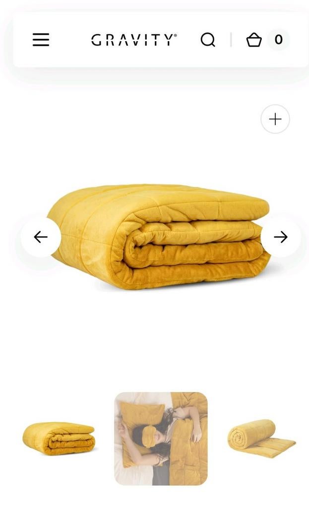 Nieuw GRAVITY verzwaringdeken 9kg 135*200 weighted balnket, Ophalen, Geel, Deken of Dekbed, Nieuw