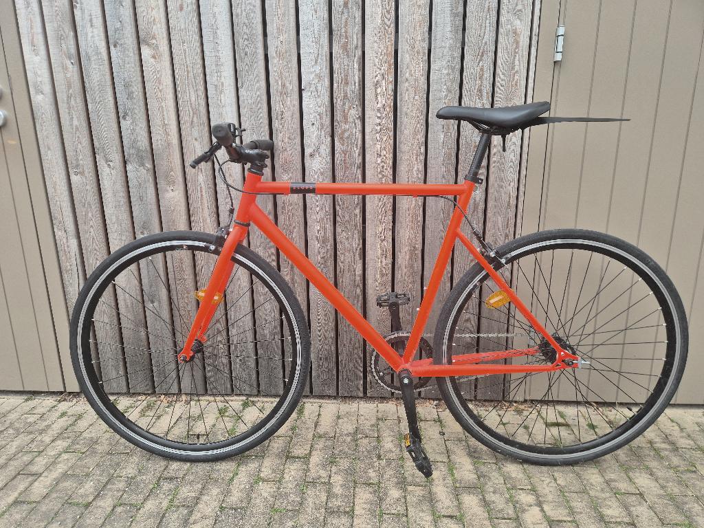 Elops 500 Single Speed Stadsfiets, Velgrem, Zo goed als nieuw, 57 tot 61 cm, Ophalen