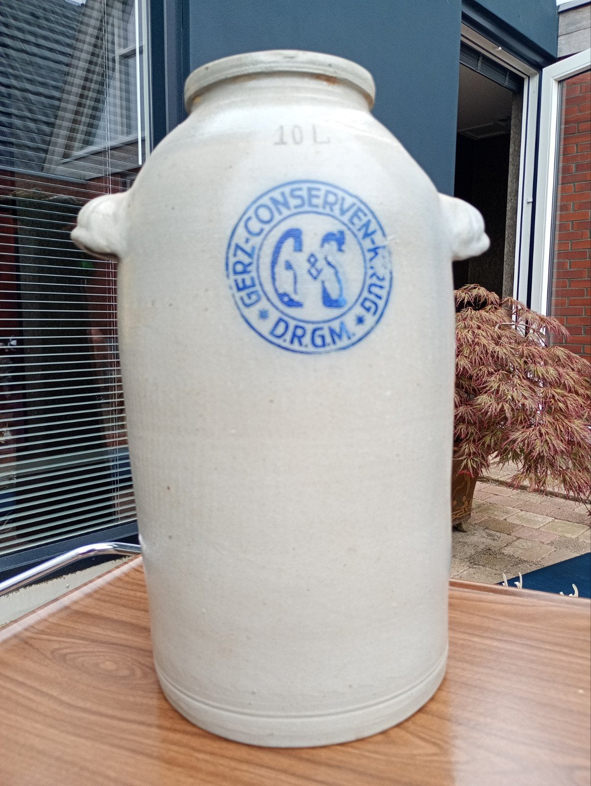 Antieke Gres Pot Gerz-Conserven-Krug (10L) 1900-1920, Ophalen of Verzenden