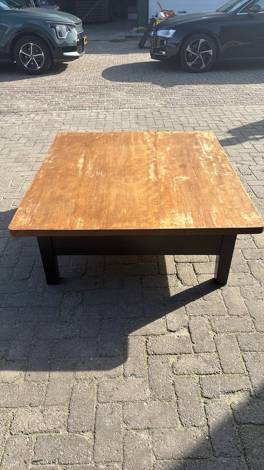 Robuuste salon tafel., Ophalen, Overige materialen, Gebruikt, Vierkant