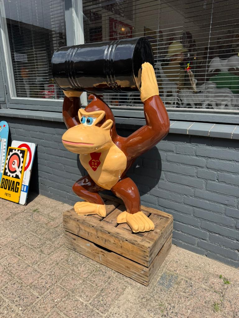 Donkey Kong Beeld met Ton - Groot Formaat 50-100 cm, Ophalen, Zo goed als nieuw, Dier