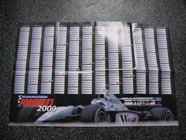 F1 Agenda 2000 Poster, Ophalen of Verzenden, Zo goed als nieuw, A1 t/m A3, Sport