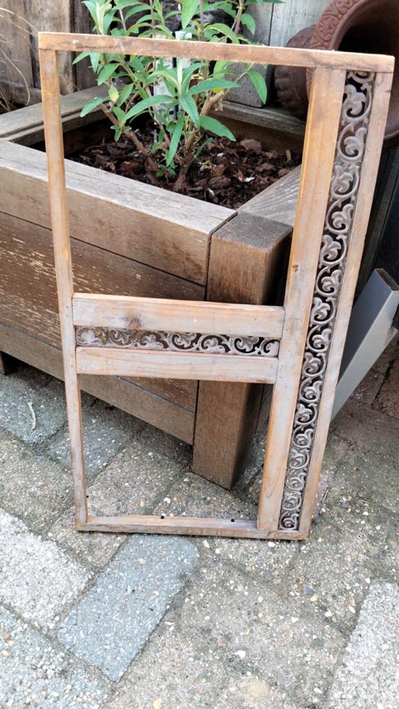 Brocante geraamte afgewerkt met metaal, Ophalen of Verzenden