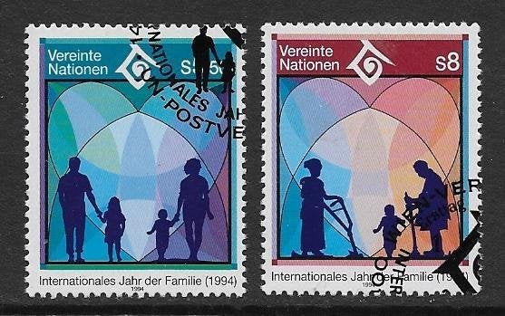 VN Wenen 1994  Jaar v/h gezin   160/61, Ophalen of Verzenden, Overige landen, Gestempeld
