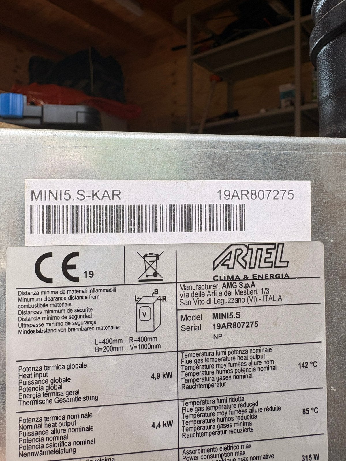 Artel pelletkachel, Ophalen, Gebruikt, Overige brandstoffen, Pelletkachel