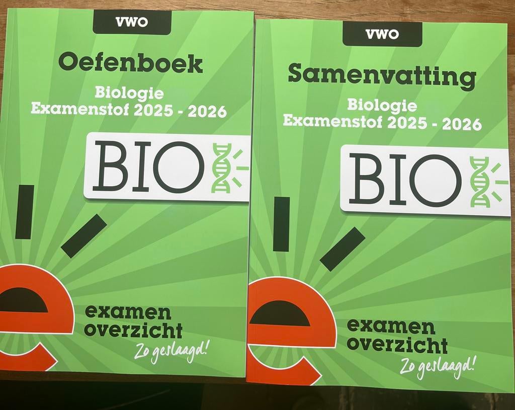 VWO Biologie Examenoverzicht 2025-2026: Oefenboek & Samenvat, Ophalen of Verzenden, Nieuw, VWO, Biologie
