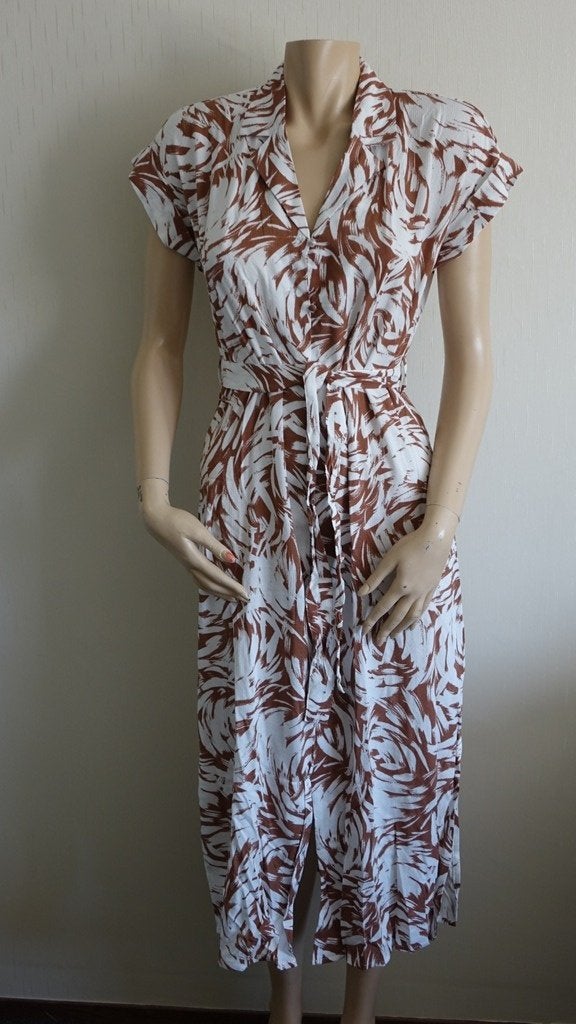 lange VERO MODA bloesjurk beige, Vero Moda, Zo goed als nieuw, Maat 34 (XS) of kleiner, Onder de knie