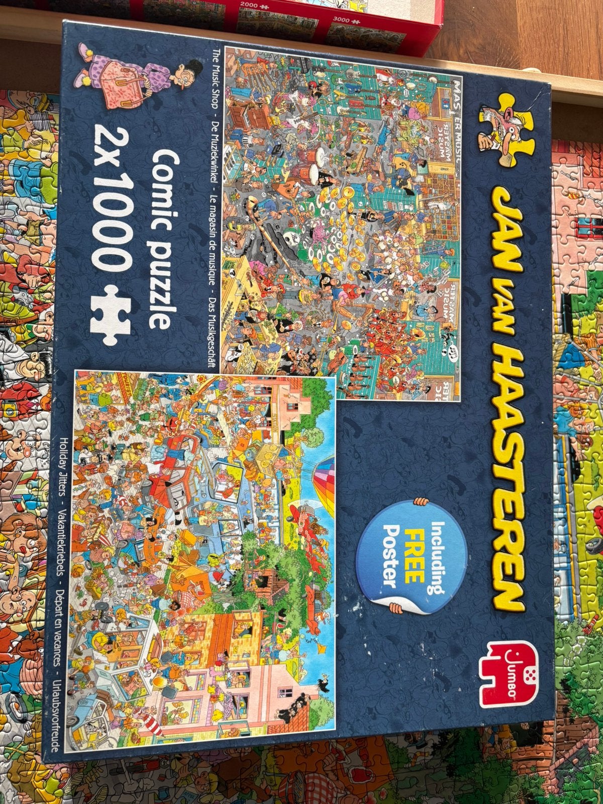 Jan van Haasteren 2x1000, Ophalen of Verzenden, 500 t/m 1500 stukjes, Zo goed als nieuw, Legpuzzel