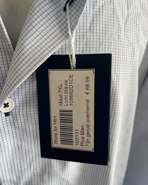 Plus Man overhemd maat 7 XL NIEUW, Kleding | Heren, Overhemden, Ophalen of Verzenden, Nieuw, Wit, Halswijdte 43/44 (XL)