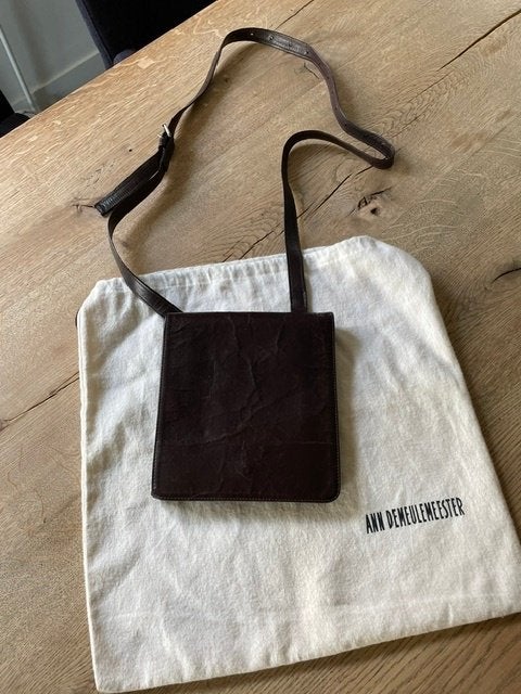 Vintage ANN DEMEULEMEESTER tas "Triple Flap Bag", Ophalen of Verzenden, Zo goed als nieuw, Bruin, Handtas