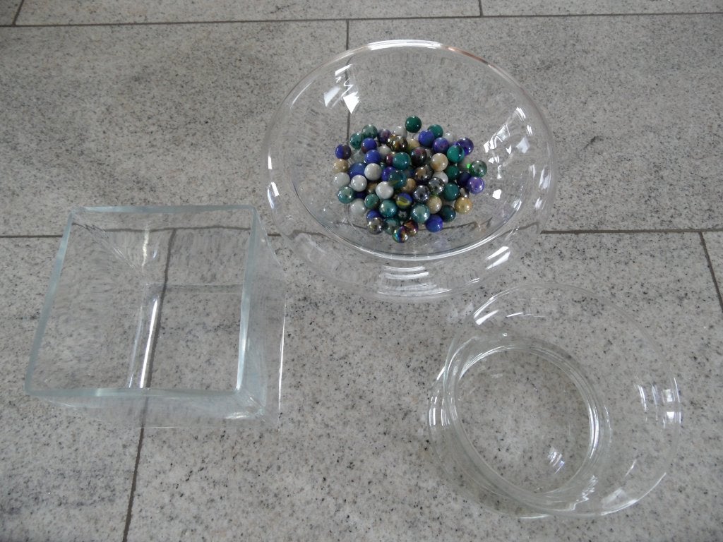 vaas - glas - schaal - kom - vierkant - rond, Ophalen of Verzenden, Nieuw, Overige kleuren, Glas