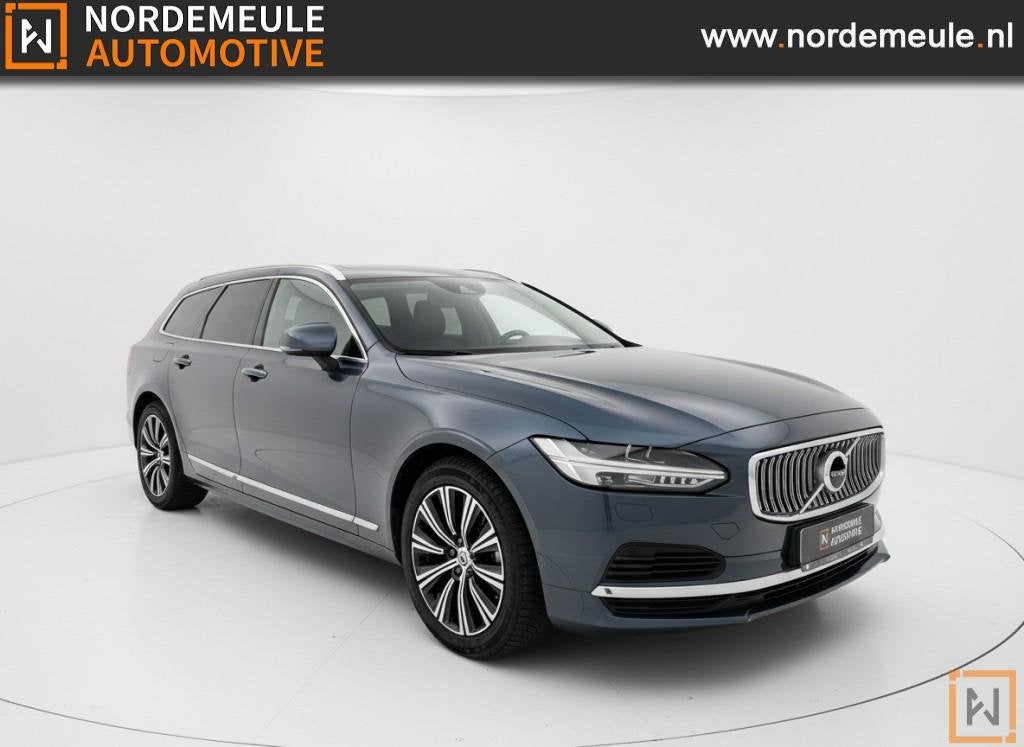 Volvo V90 2.0 T8 AWD INSCRIPTION, LED, LEDER, HUD, H&K, Auto's, Automaat, Blauw, Vierwielaandrijving, Hybride Elektrisch/Benzine