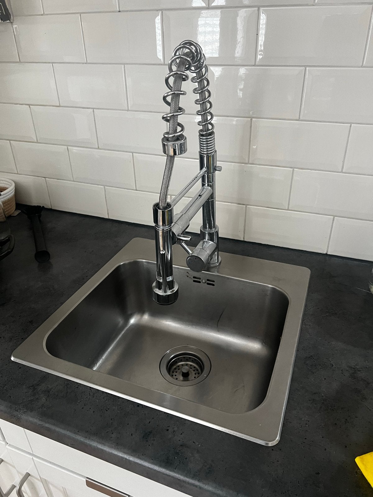 RVS spoelbak met kraan - iets ruimer dan 40 cm, Ophalen, Zilver, Metaal, Overige typen