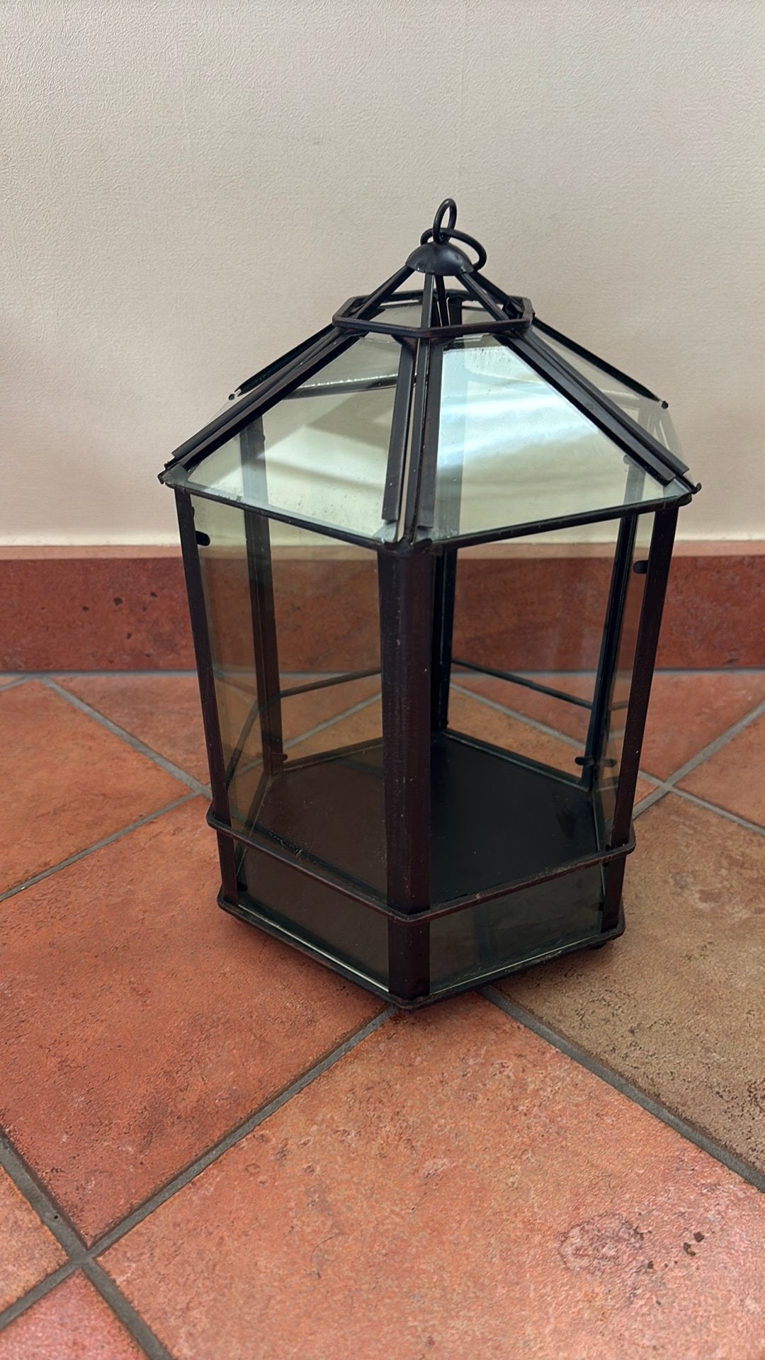 Windlicht/kandelaar/plantenkas, Huis en Inrichting, Woonaccessoires | Kandelaars en Kaarsen, Ophalen, Windlicht, Zwart, 30 cm