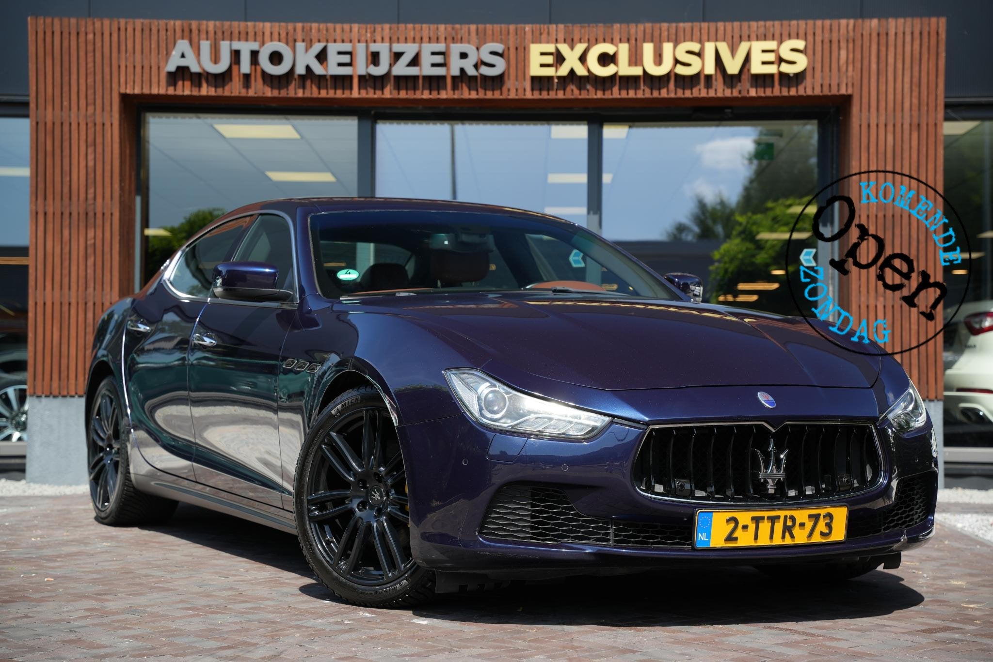 Maserati Ghibli 3.0 V6 D Luxe Leder Stoelvent. Navi Memory M, Auto's, Maserati, Achterwielaandrijving, Gebruikt, Euro 6, Blauw