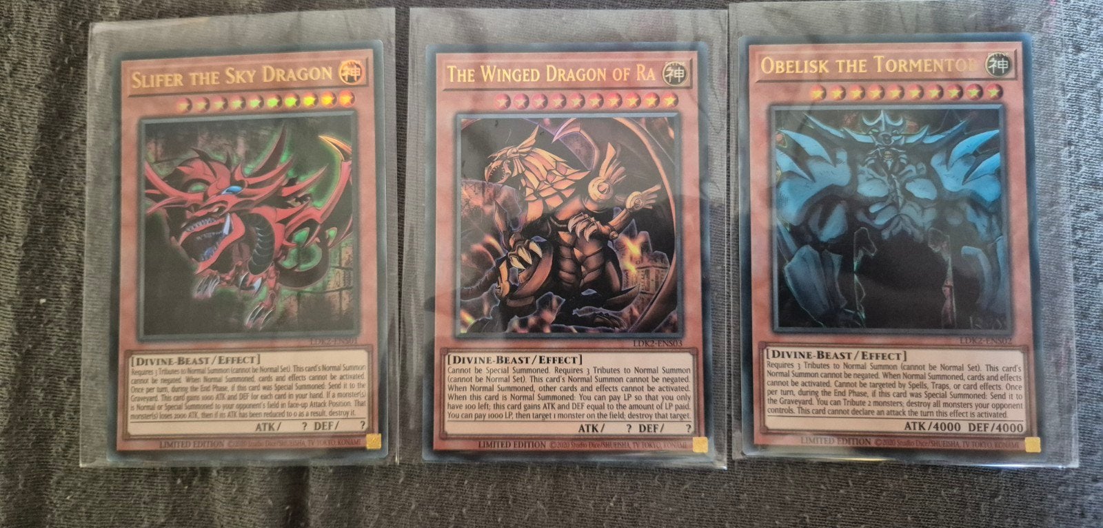3 Egyptische god kaarten Yu-Gi-Oh, Ophalen of Verzenden, Nieuw, Meerdere kaarten