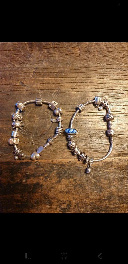 Pandora armbanden, Sieraden, Tassen en Uiterlijk, Armbanden, Gebruikt, Ophalen of Verzenden, Met bedels of kralen, Zilver