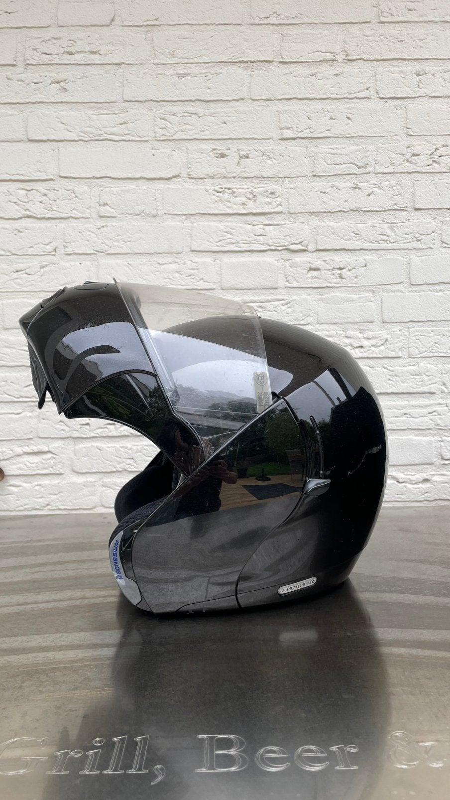 Systeemhelm,maat M,zwart metallic, Ophalen, Gebruikt