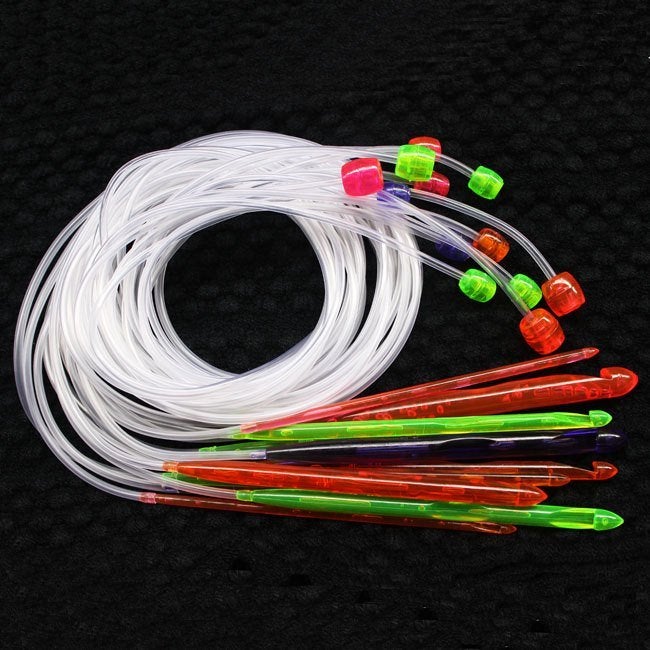 12 Tunische Plastic Haaknaalden Set / Haken Haaknaald 120cm, Hobby en Vrije tijd, Breien en Haken, Verzenden, Nieuw, Haken, Naald
