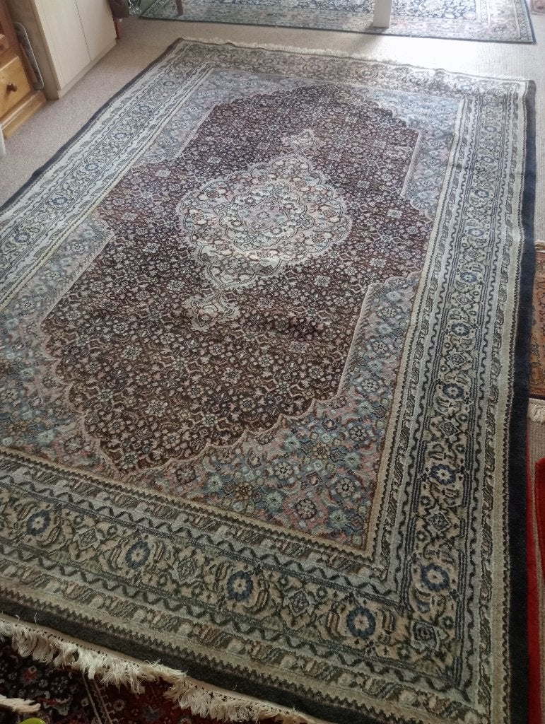 handgemaakte Perzisch tapijt met rode-groene kleur, Ophalen, 150 tot 200 cm, 200 cm of meer, Zo goed als nieuw