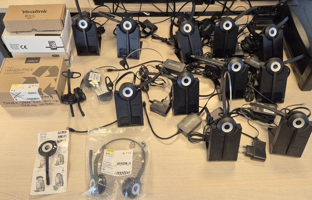 Partij gebruikte Jabra Pro 920 headsets + EHS36 modules, Ophalen of Verzenden, Gebruikt, 4 handsets of meer