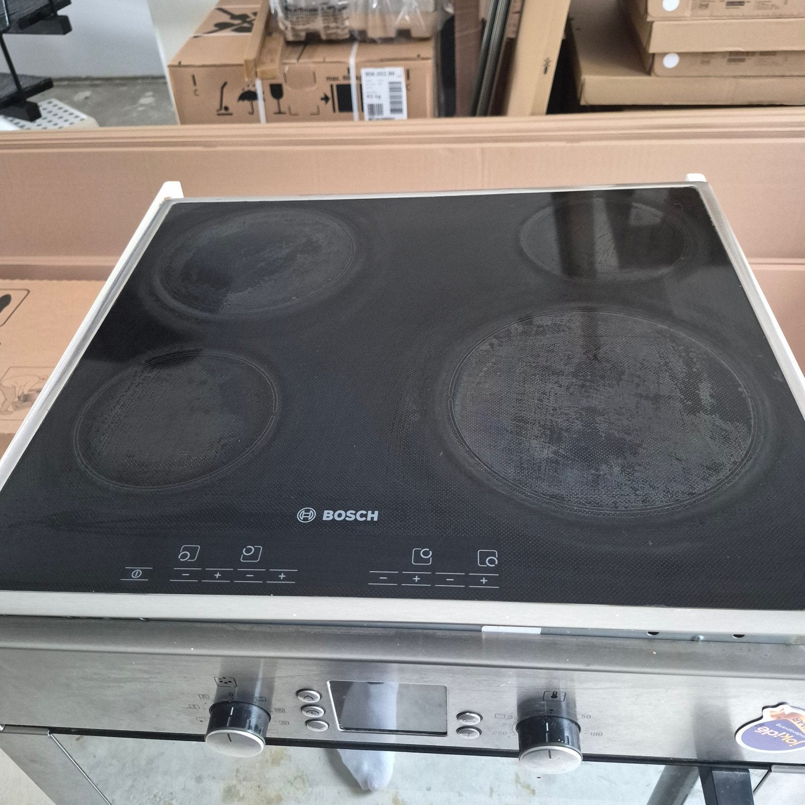 Bosch elektrische keramische kookplaat,- Goed werkend, gebr, Ophalen, Gebruikt, 4 kookzones, Inbouw