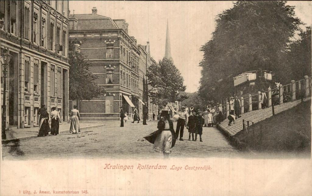 Kralingen Rotterdam - Lage Oostzeedijk - Straatgezicht, Ophalen of Verzenden, Voor 1920, Ongelopen, Zuid-Holland