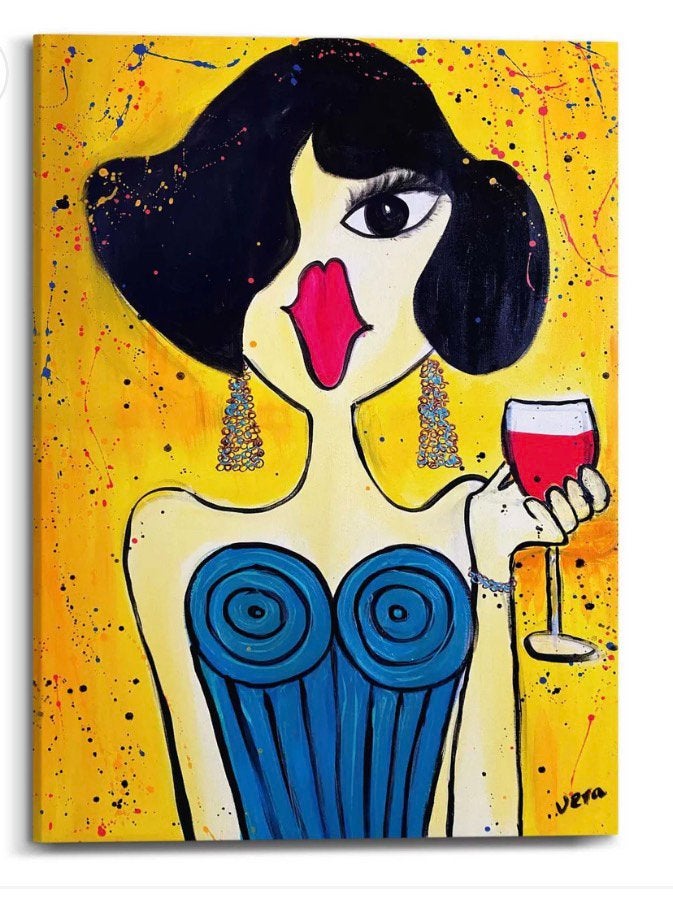 Canvas schilderij cheers, Ophalen