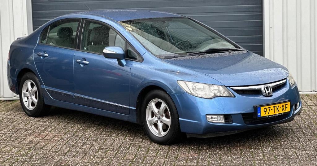 HONDA CIVIC HYBRID 2006 met LUXE HANDGAS-HANDREM - weinig KM, Stof, Blauw, Grijs, 22 km/l