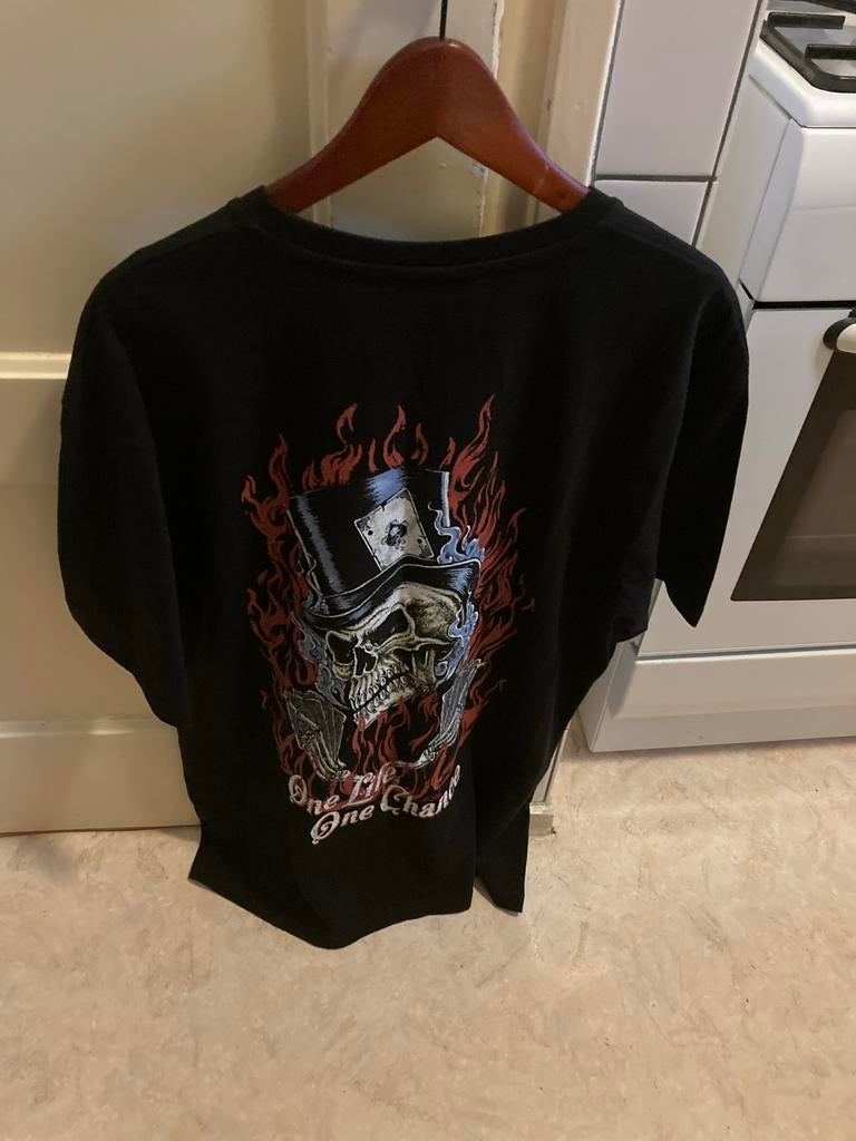 Zwart T-shirt met schedelprint - Maat XL, Verzenden, Zo goed als nieuw, Maat 56/58 (XL), Zwart