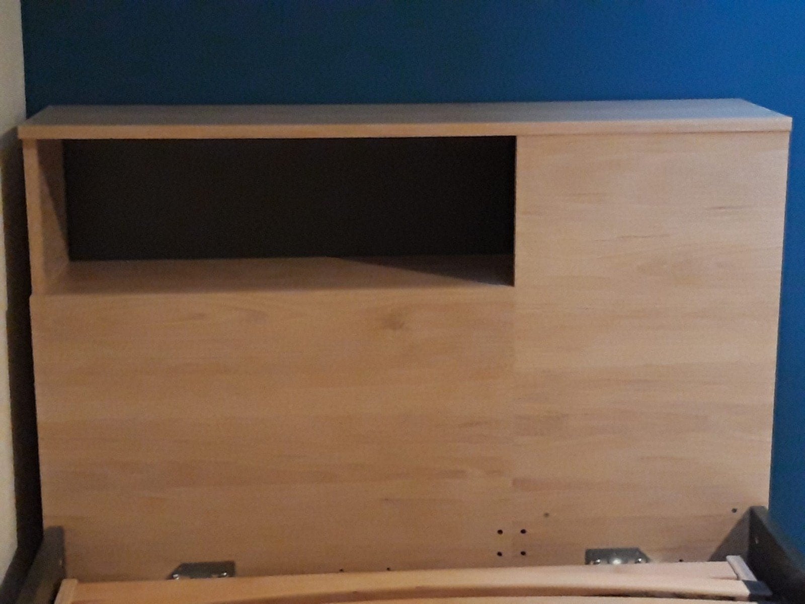 Eenpersoonsbed met opbergruimte en lattenbodem, Ophalen, 100 cm, Modern met opbergruimte, Zo goed als nieuw