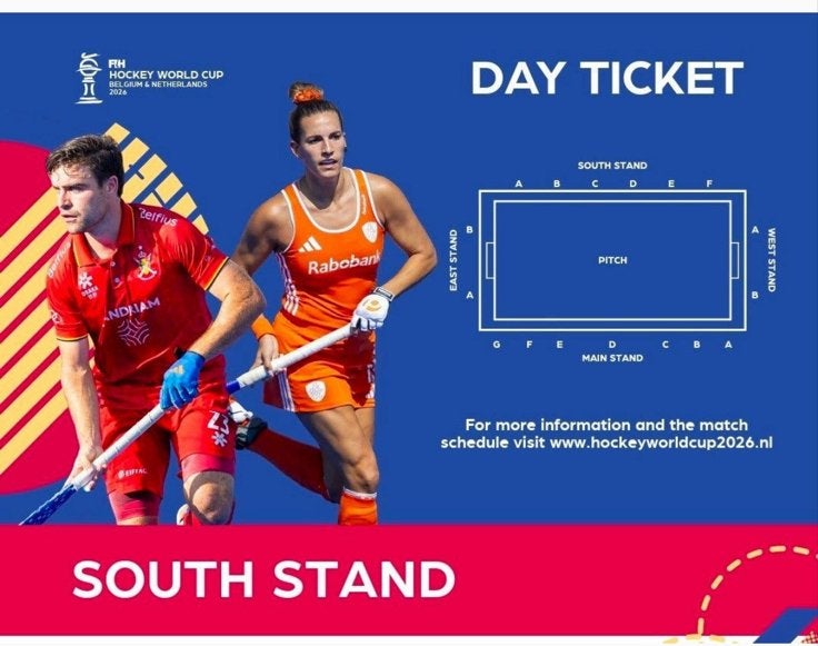 3 dagtickets south tribune voor 20 augustus WK hockey, Tickets en Kaartjes, Drie personen of meer, Augustus