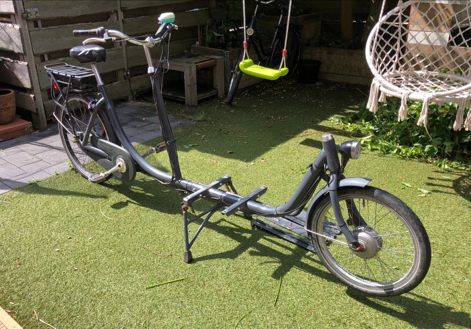 Bakfiets frame met elektrische ondersteuning (opknapper), Gebruikt, Goederen, Elektrisch, Trommelrem