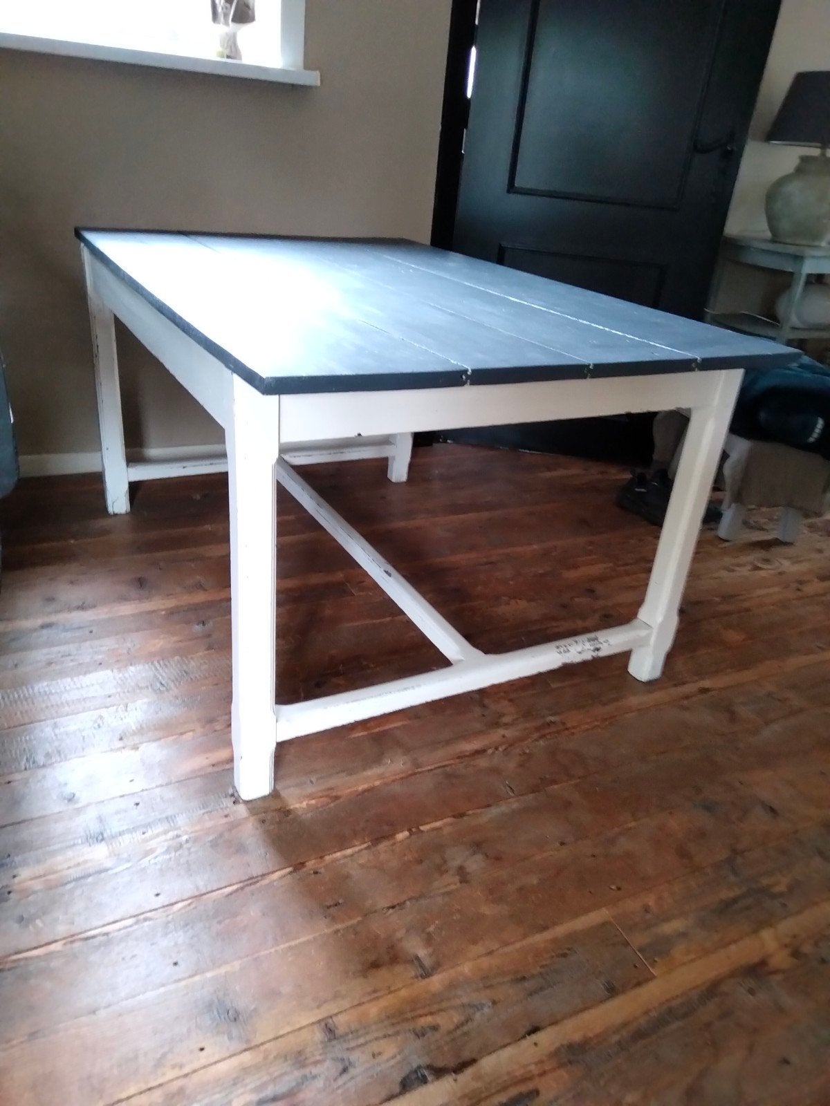 oude brocante Franse tafel, Ophalen of Verzenden, Gebruikt, Rechthoekig, 50 tot 100 cm
