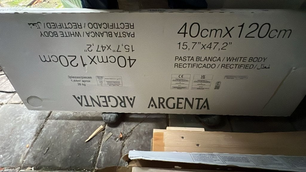 Argenta tegels wit 40x120 cm storm wall white, Ophalen, 60 cm of meer, Nieuw, Minder dan 5 m²