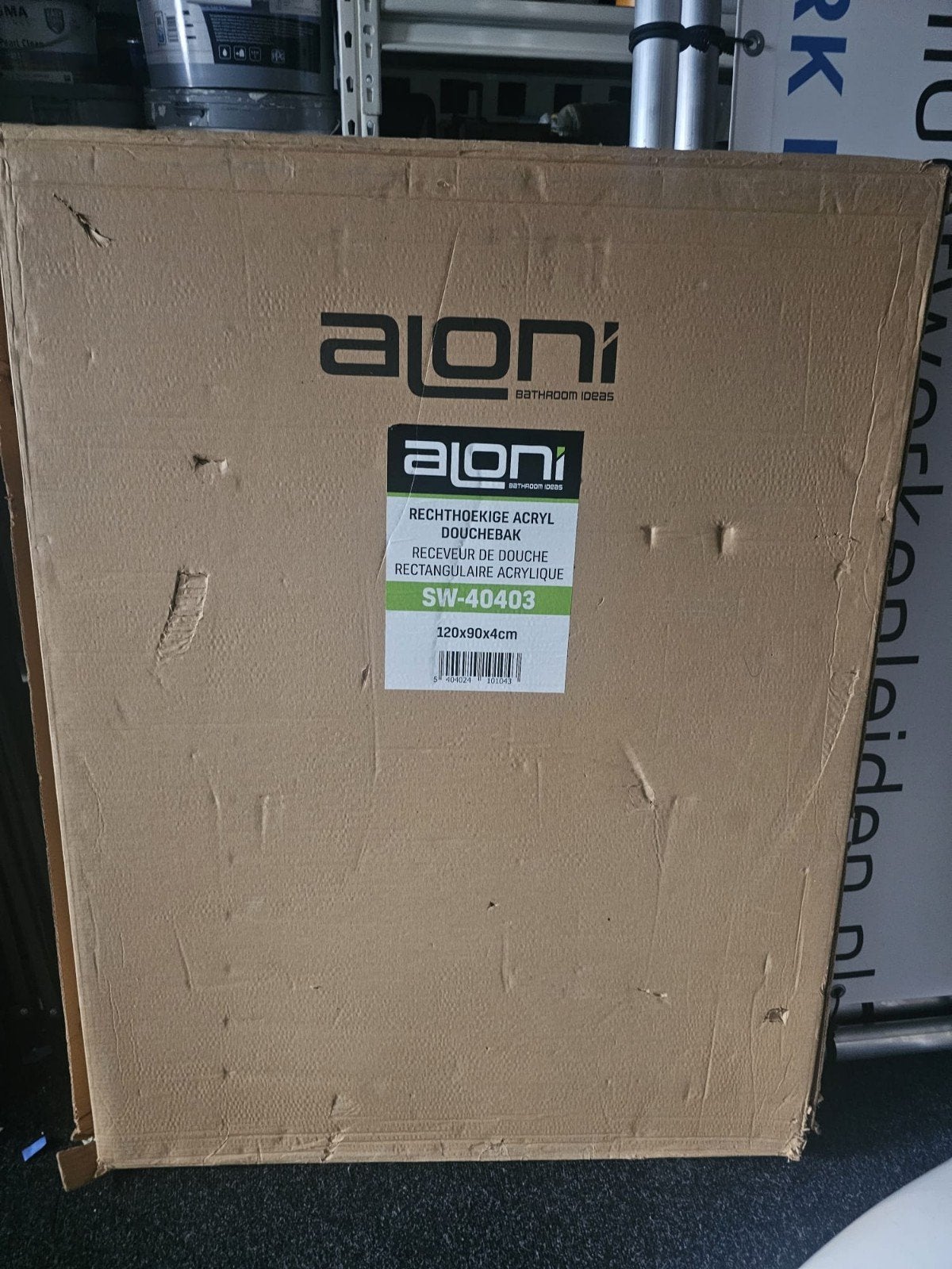 Nieuwe Aloni douchebak 120x90x4 cm – acryl wit – SW-40403, Doe-het-zelf en Verbouw, Sanitair, Ophalen, Nieuw, Douche