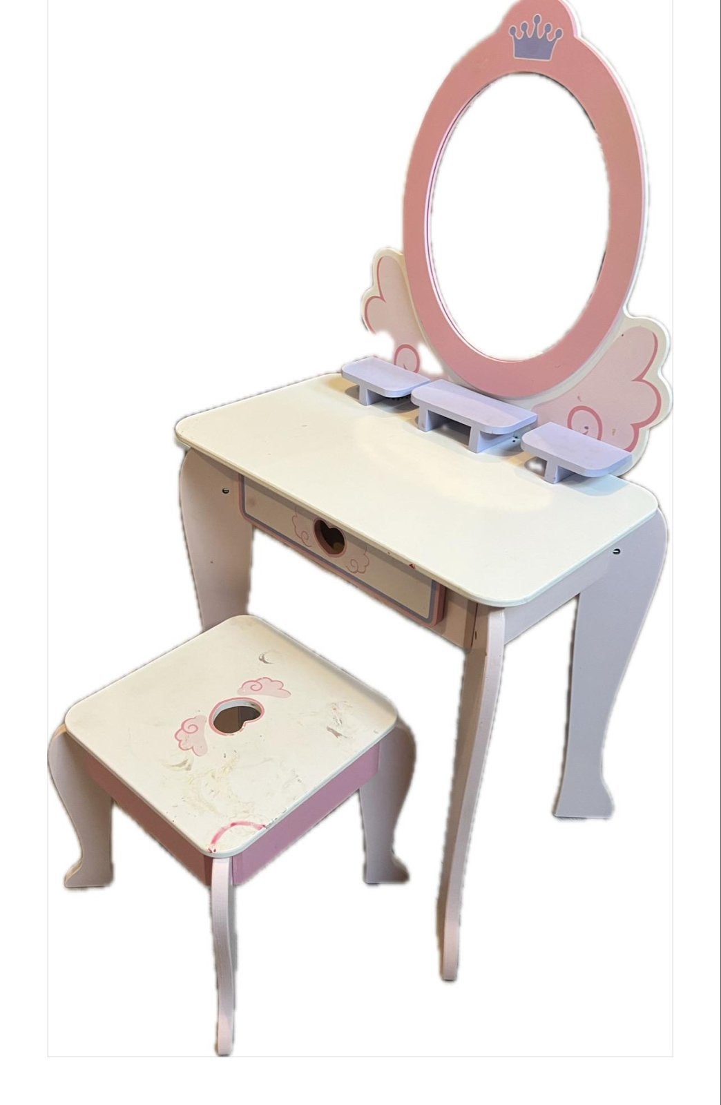 Prinsessen kaptafel met krukje voor kinderen, Ophalen of Verzenden, Gebruikt, Tafel(s) en Stoel(en)