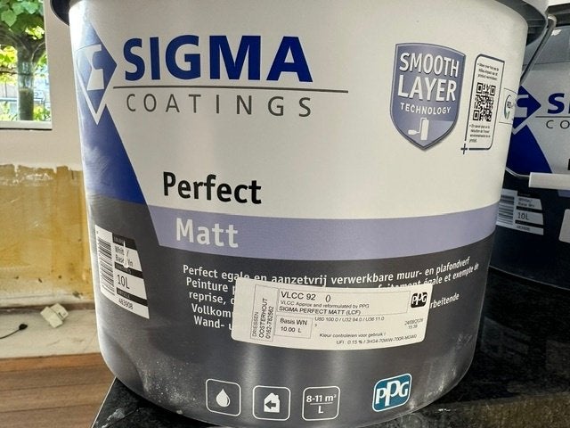 Sigma Perfect en Glidden Tex Primer 2 x 20ltr  Matt VLCC 92, Ophalen, Overige kleuren, Nieuw, Verf