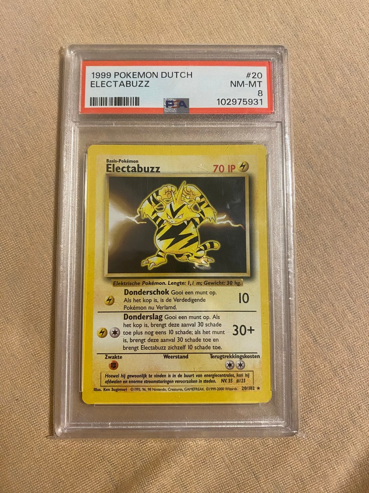 Nederlandse Electabuzz 20/102 PSA 8 (enigste wereldwijd, Verzenden, Nieuw, Losse kaart, Foil