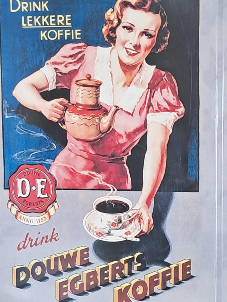 Blikken reclamebord Douwe Egberts Koffie, Antiek en Kunst, Ophalen of Verzenden