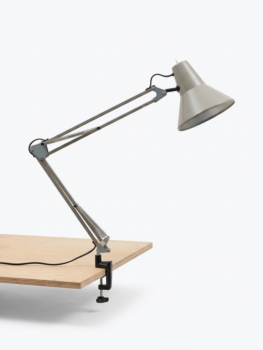 NOS vintage jaren 70 architectenlamp - klemlamp verstelbaar, Ophalen, Bureaulamp, Overige merken, Nieuw