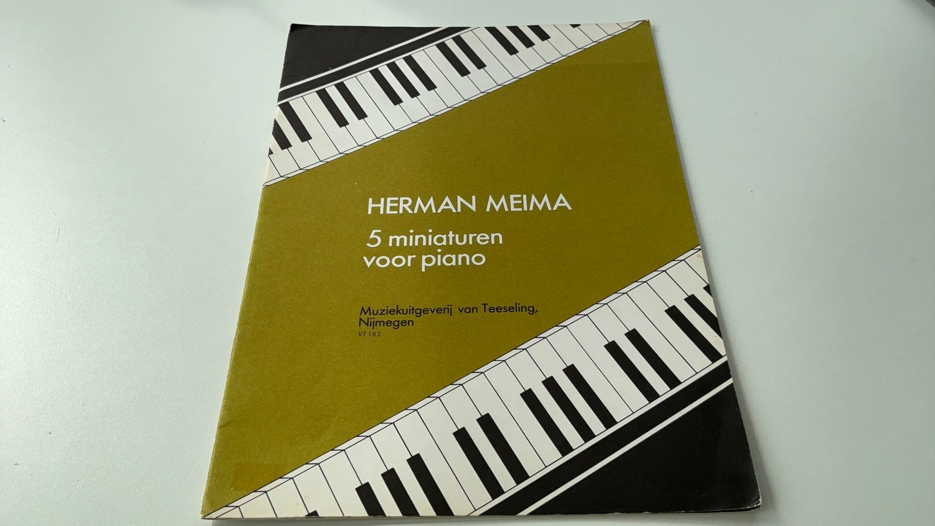 PianoboekHerman Meima 5 miniaturen voor piano, Klassiek, Ophalen of Verzenden, Zo goed als nieuw, Artiest of Componist