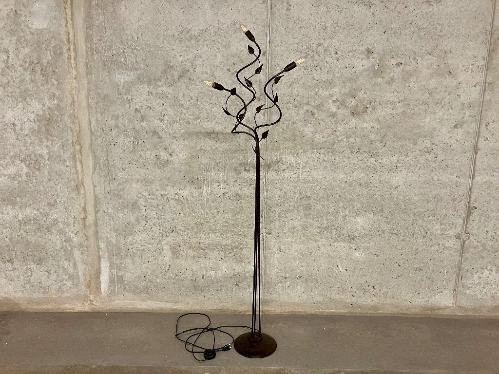 roestbruine ijzeren staanlamp / vloerlamp - 175cm hoog, Huis en Inrichting, Ophalen, Gebruikt, E14 (klein), Metaal